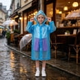 thumbnail image 6 of Reusable Thick Kids Rain Poncho Hooded Full Body Raincoat with Clear Brim for Boys Girls School Outdoor Activities, 6 of 9