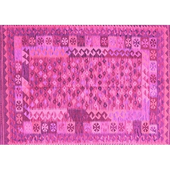 Ahgly Company Indoor Rectangle Oriental Pink Traditional Area Rugs, 4' x 6'