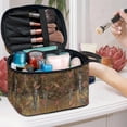 thumbnail image 3 of HELLHERO Maple Leaf Pattern Double Zipper Cosmetic Bag with Brush Slots Multi-Function Makeup Organizer Makeup Beauty Bag Practical Women Travel Storage, 3 of 4