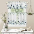 thumbnail image 6 of Flowers 3pcs Kitchen Curtain Valance and Tiers Set, Small Window Treatment Valance Curtain Insulated Blackout Drapes with 2 Tiers Curtains for Kitchen Bathroom, Blue Tulip Butterfly Eucalyptus Leaves, 6 of 6