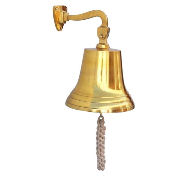 Brass Hanging Ship's Bell 11" Decorative Brass Bell Boat Bell