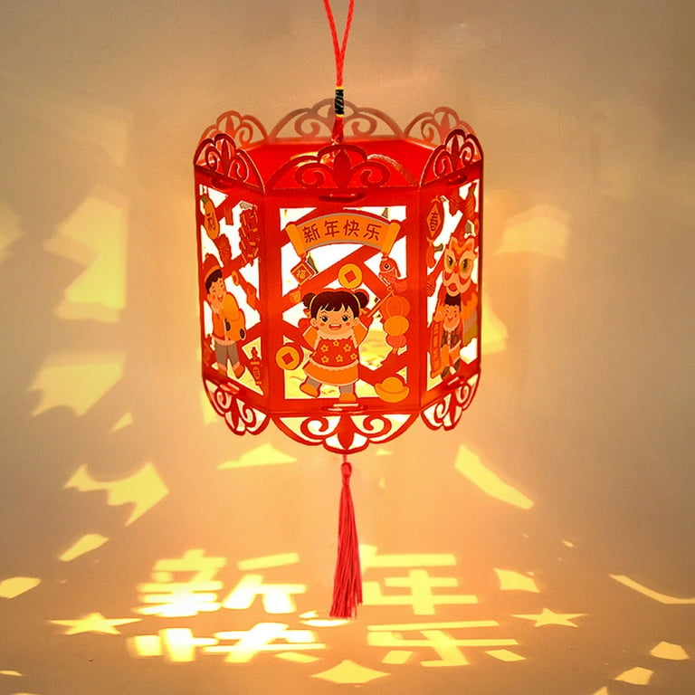 Red Electric Chinese Revolving Lantern / HF093D1