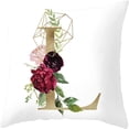 thumbnail image 1 of Pillow Cover for Alphabet Letter Gold Embossed Rose Initial for Home Spring and Everyday Use, 1 of 4