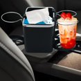 thumbnail image 4 of Caja de almacenamiento para reposabrazos de coche, soporte para dispositivos electrónicos, soporte para vasos de agua Negro de tres tazas, 4 of 6