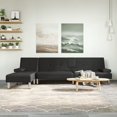 thumbnail image 1 of vidaXL L-shaped Sofa Bed Black 255x140x70 cm Faux Leather, 1 of 5