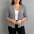 thumbnail image 3 of fatyb Womens Plus Size Cardigan Half Sleeve Lightweight Jacket Open Front Summer Casual Loose Cover Up, 3 of 7