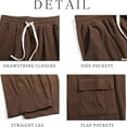 thumbnail image 4 of Riecok Mens Workout Pants Elastic Waist Drawstring Straight Leg Solid Color Workout Casual Sweatpants with Pockets Coffee M, 4 of 4