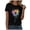 Black, variant on Womens Cute Make A Wish Dandelion Printed Tee Shirts Summer Cotton Vintage Graphic Tees Tops (Purple, XL)