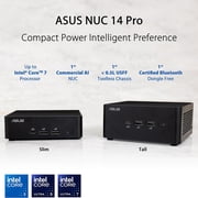 Asus NUC 14 Pro NUC14RVHu7 Barebone System - Mini PC - Socket BGA-2049 - 1 x Intel Core Ultra 7 14th Gen 155H 1.40 GHz Hexadeca-core (16 Core) - Intel Chip - 96 GB DDR5 SDRAM DDR5-5600/PC5-44800 Ma...