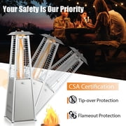 Costway 35'' Portable Tabletop Pyramid Patio Heater Stainless Steel Propane gas 10000 BTU