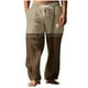 thumbnail image 2 of Pantalones largos para hombre, cintura elástica, transpirables, cómodos, suaves, informales, de playa, de poliéster., 2 of 5