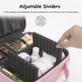 thumbnail image 4 of Qiyester Makeup Bag for Women Travel Cute Cosmetic Train Case Toiletry Organizer with Adjustable Dividers (Pink), 4 of 10