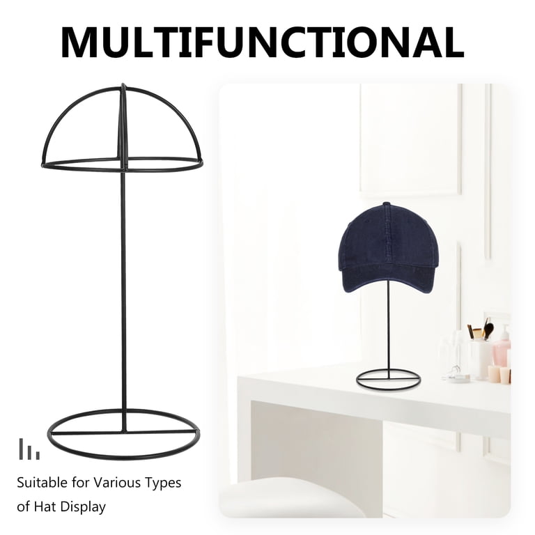 Table Top Kat Rack Standing Hat Rack 3-Pack Metal Hat Display Stands - Foldable Tabletop ...