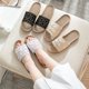 thumbnail image 3 of Sandalias y pantuflas de encaje de verano para mujer, para el hogar, para interiores, antideslizantes, para el hogar, de lino, para el hogar, para mujer, para el verano, 3 of 6