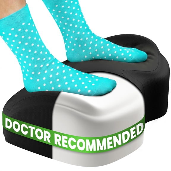 Everlasting Comfort Office Foot Rest Under Desk Ergonomic Memory Foam Foot Pillow, Black