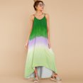 thumbnail image 1 of Nouveau Contraste de Couleur des Femmes Bloc Robe Harajuku Robe Irrégulière Sans Manches Spaghetti Sangle Sukienka Froissée Robe Robe Dos Nu, 1 of 2