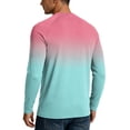 thumbnail image 6 of Men's UPF 50+ Sun Protection Long Sleeve Shirt, Gradient Quick-Dry Elastic Outdoor Rash Guard Hot Pink XL, 6 of 6