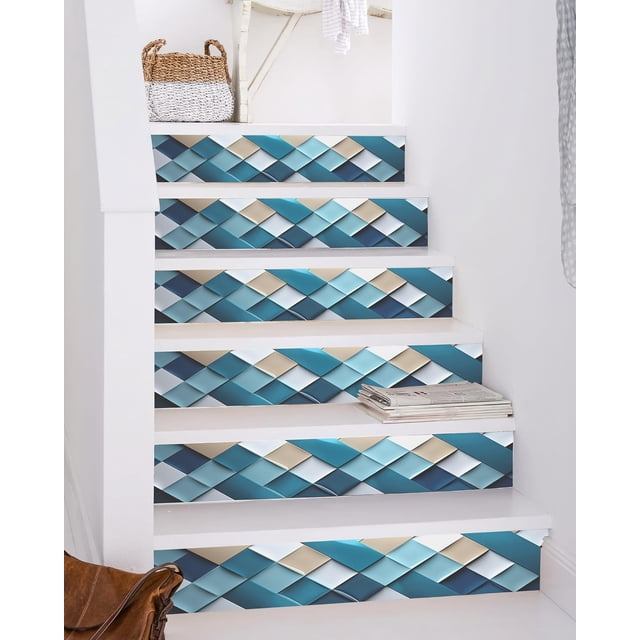 Stair Decals Stair Riser Stickers Peel and Stick Vinyl .&#;W x .&#;H x