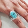 thumbnail image 6 of Blue Copper Turquoise Mans Ring, Natural Copper Turquoise Ring, Silver Jewelry, 925 Silver Ring, Birthday Gift, Heavy Mens Ring, Arabic Design, Ottoman Style Ring, Christmas, Turkey Mens Signet Ring, 6 of 7
