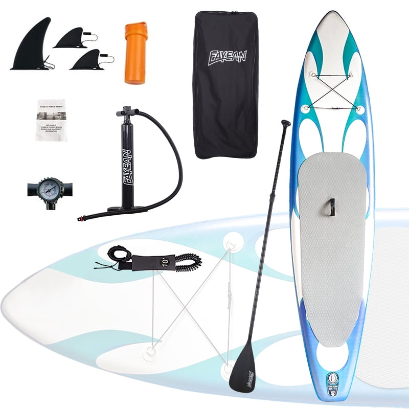 11' Inflatable Paddle Board with SUP Accessories, Durable SUP Paddle Board, Non-Slip Comfort Deck for Travel, Fishing, Lake, Ocean Vacation