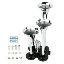 SCITOO Chrome Air Horn 4 Trumpet Air Horn12V 105db, 4 Trumpet Train Horn chorme zinc (balckï¼‰ Easy to Install, Electric Trains Horns for Any 12V Vehicles