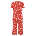 thumbnail image 4 of Jamicy Ensembles de Pyjamas pour Femmes Mode Décontractée Ample Imprimé Col Rond Boutonné Manches Courtes avec Pantalon Court Ensemble de Pyjamas pour Femmes, 4 of 5