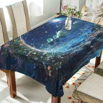 Yayeee Tablecloths 54" x 54" Rectangle Wrinkle Resistant Party Table Cover, Floral Occean