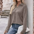 thumbnail image 5 of Annhoo T Shirts for Women V Neck Button Long Sleeve Collared T Shirts Fall Business Ofice Lounge Blouses, 5 of 7