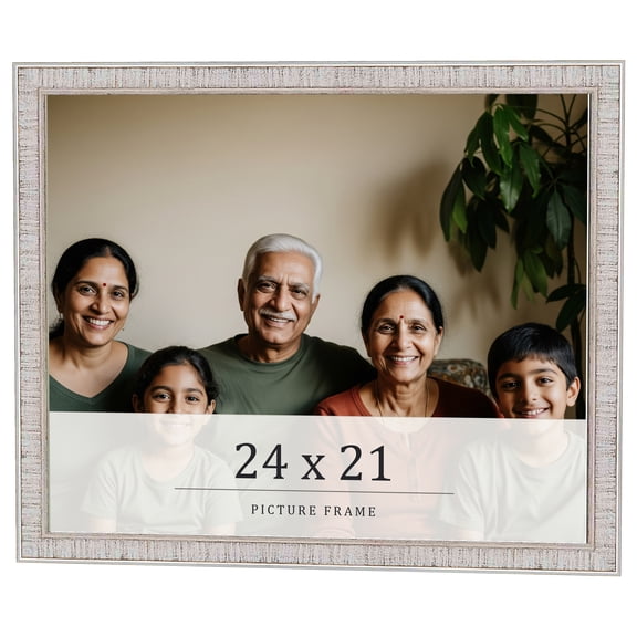 24x21 Frame White Real Wood Picture Frame Width 0.75 inches | Interior Frame Depth 0.5 inches |