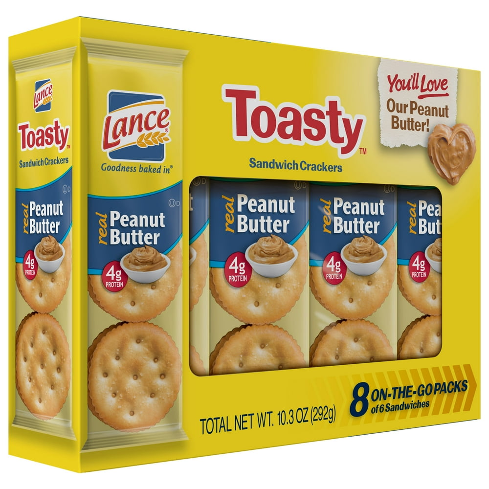 Lance Toasty Peanut Butter Crackers 10.3 oz 8 Count Boxes Single Pack