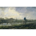 thumbnail image 2 of Jacob Maris 14x11 Black Ornate Wood Framed Double Matted Museum Art Print Titled: Jaagpad (1894), 2 of 5