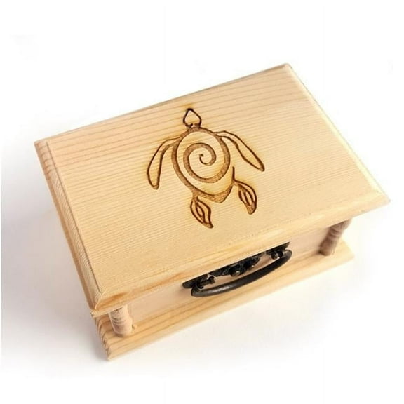 Sea Turtle Engraved Wooden Box