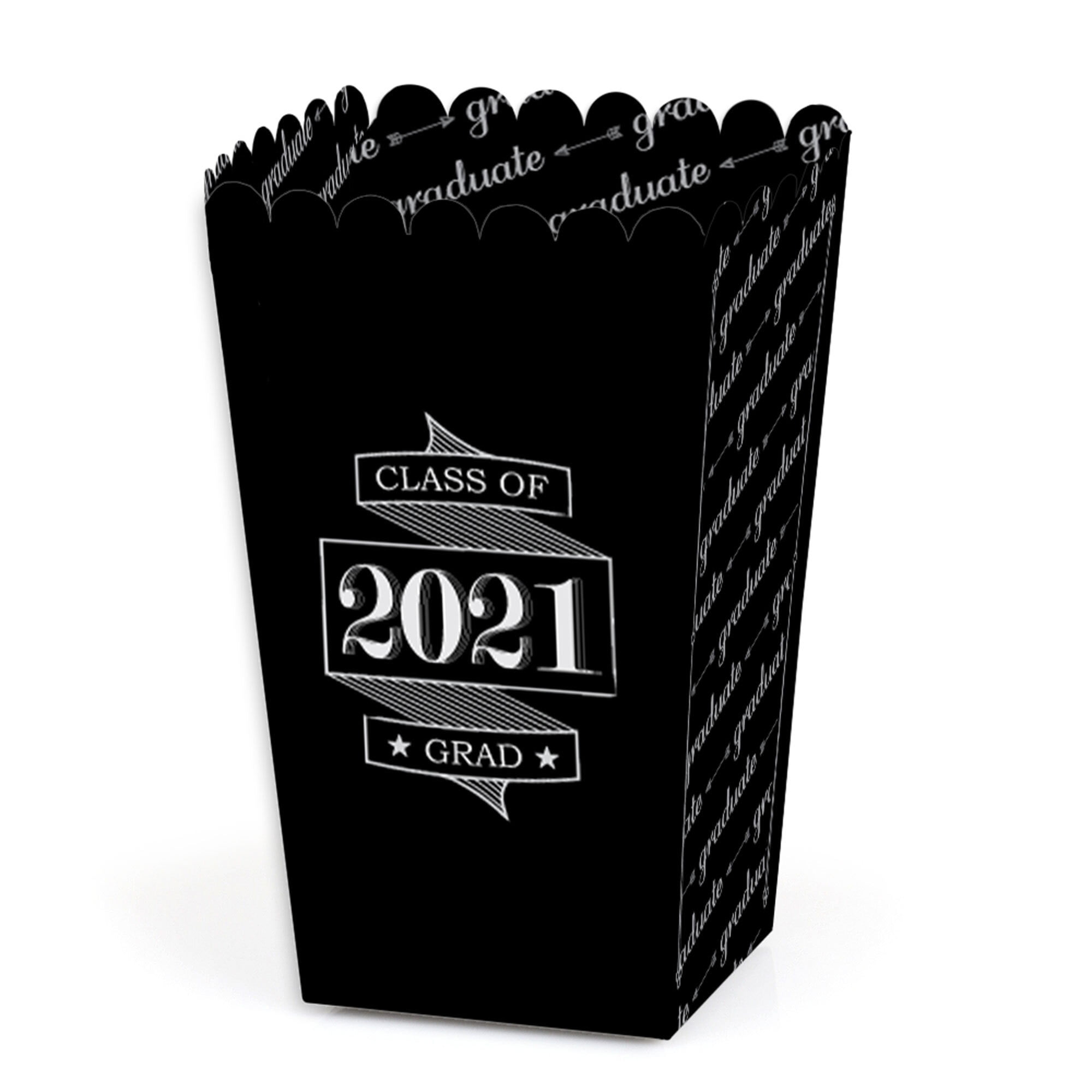 Personalized Graduation Popcorn Favor Treat Boxes Set of 12 All Star Grad