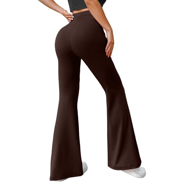 Pantalones rectos de yoga para mujer: tiro medio, pierna ancha, cintura elástica, bolsillos laterales profundos, lavado a mano, poliéster-spandex, tallas XS-XL, para el trabajo/el fin de semana.