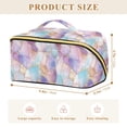 thumbnail image 4 of FORMRS Makeup Bag Travel Cosmetic Organizer for Women Fold Flat Zipper Pouch with Handle, Watercolor Marble Pattern, 4 of 8