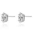 thumbnail image 5 of 14K Solid White Gold Marquise Cubic Zirconia CZ Studs Gemstone Earrings April Birthstone Jewelry, 5 of 10