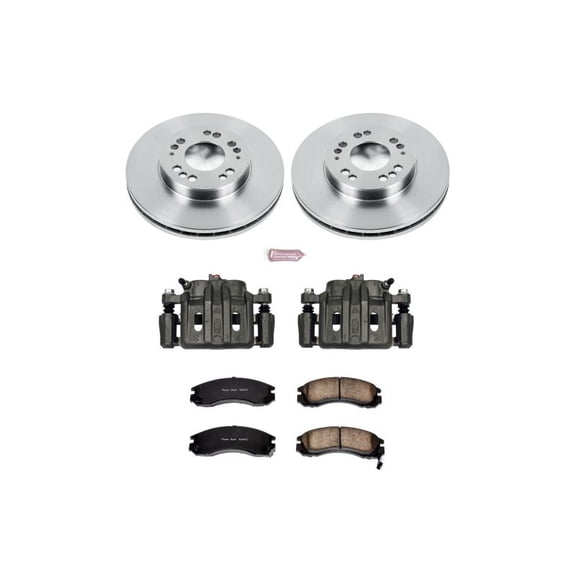 PowerStop Front Stock Replacement Brake Pad and Rotor Kit with Calipers Fits: MITSUBISHI Select Models KCOE798B