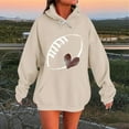 thumbnail image 2 of Trendy Hoodies for Womens Long Sleeve Drawstring Hooded Sweatshirts Cute Heart Football Hoodie Fleece Pullover Sweatshirt Juniors Girls Fashion Game Day Hoody Shirts Outfits with Pocket Plus Size, 2 of 5