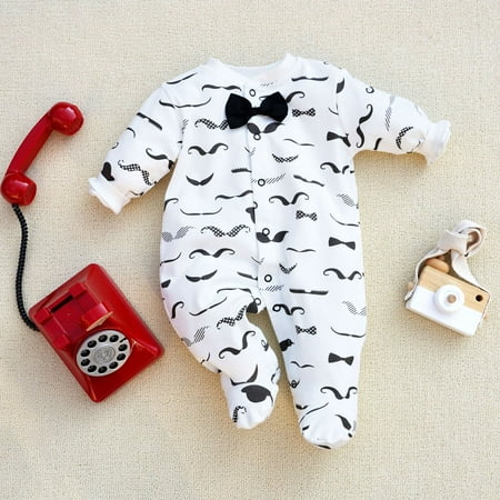 

DDWD Fangying Spring Dress New Baby Foot-wrapped One-piece Suit Long Sleeve * Cotton One-piece Climbing Suit 3-12m
