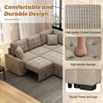 thumbnail image 4 of EUROCO 82.6" L Shaped Sectional Sofa Couch, Velvet Pull-out Sleeper Sofa Bed with Wheels, USB Ports, Power Sockets and Pillows for Living Room, Khaki, 4 of 8