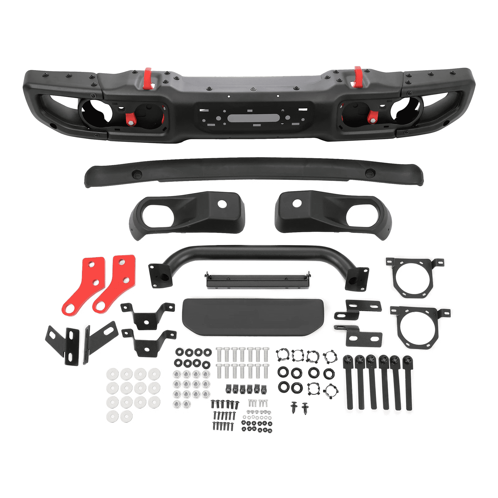 Titans Motors Front Bumper for Jeep Wrangler JK Rubicon 2007–2018 10th Anniversary Style Black Steel Front Bumper