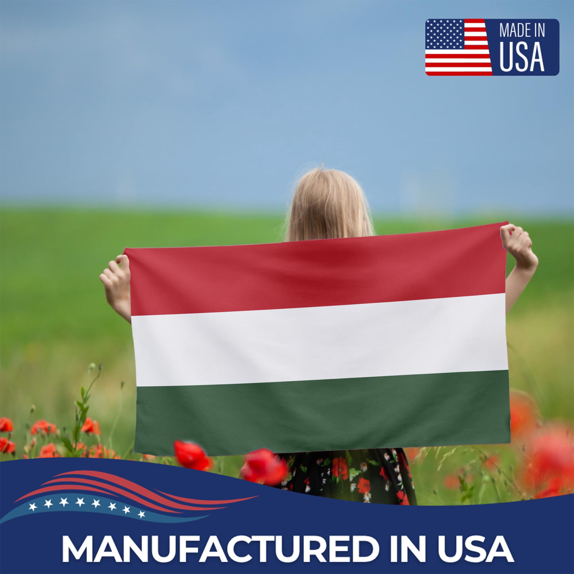Hungary Outdoor Flag (1x1.5ft) by DreamController - Durable, Fade-Resistant Polyester, Double-Stitched, Brass Grommets - HD Printed Eastern Europe Flag - Made in USA
