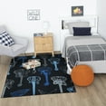 thumbnail image 4 of Mohawk Home Guitar Montage Printed Indoor Area Rug in Blue, 5'x8', 4 of 9
