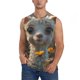 thumbnail image 1 of Balery Adorable Llama In Flowers Camisetas sin mangas para hombre, absorbe la humedad y protege contra el mal olor.-3X-Large, 1 of 7
