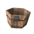 thumbnail image 4 of Almencla Wood Barrel Planter Multipurpose Unique Flowerpot for Garden Entryway Plants, 4 of 8