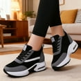 thumbnail image 3 of Women's Platform Sneakers Wedges  Lace Up Shoes Increase Fashion Sneakers for Womens Girls, 3 of 6
