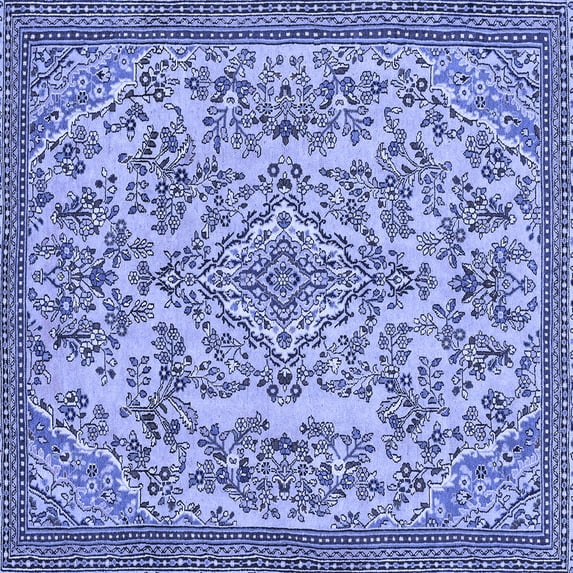 Ahgly Company Indoor Square Abstract Blue Modern Area Rugs, 5' Square