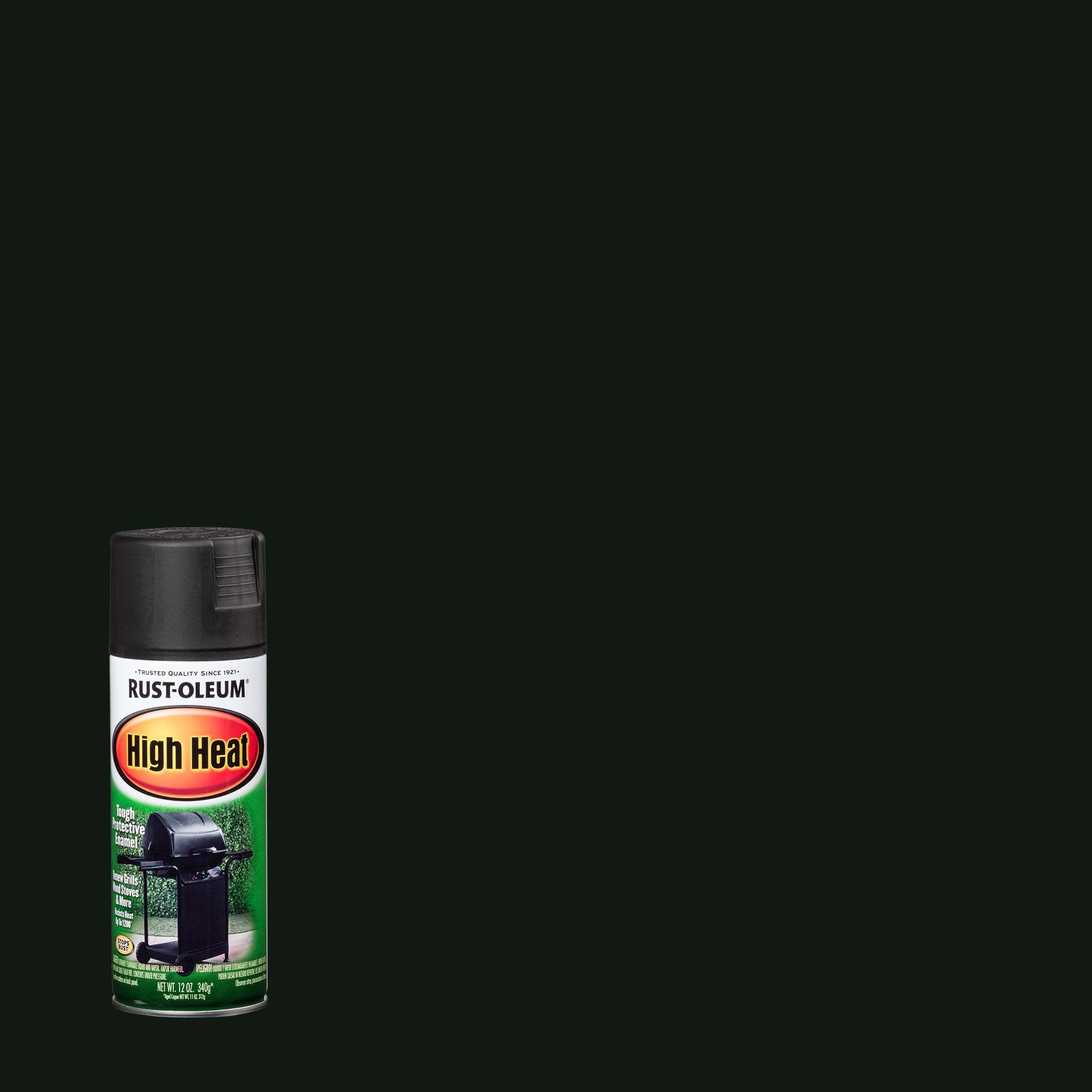 Bar-B-Que Black, Rust-Oleum Specialty Satin High Heat Spray Paint- 12 ...