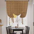 thumbnail image 3 of Vintage Rattan Tie Up Curtains 45 Inches Long, Kitchen Window Curtains Over Sink, Minimalist Abstract Wicker Texture Brown Small Window Curtains Shade Balloon Curtains Valances for Bedroom 34"x45", 3 of 8