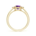 thumbnail image 2 of ANGARA Natural Tapered Shank 1.15 ct Amethyst Ring with Diamond Accents in 14K Yellow Gold for Women (Size-8x6mm) | February Birthstone, Anniversary, Jewelry Gift for Women | Natural Amethyst Ring, 2 of 8